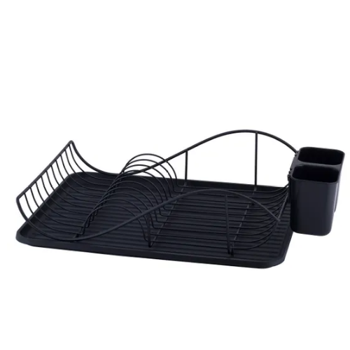 Сушарка для посуду 52*32*13см з піддоном хромована сталь чорний 0761C KAMILLE Житомир - фото 1