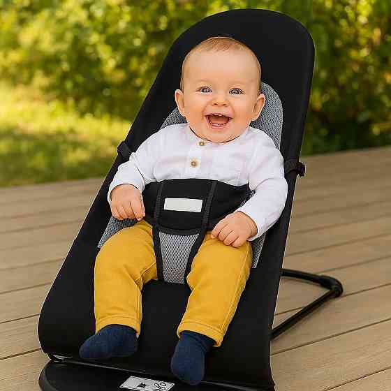 Дитячий шезлонг качалка до 13кг, 78×42×39см / Шезлонг для новонароджених / Крісло качалка дитяча Київ