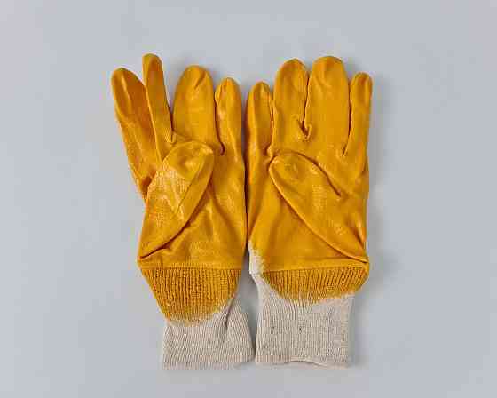 Господарські рукавички Залита Нітрил жовтий No9 "Intertool" (12 пар) Харків