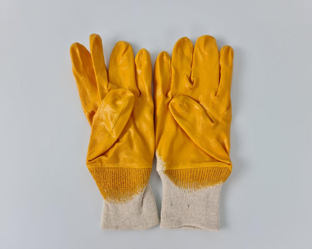 Господарські рукавички Залита Нітрил жовтий No9 "Intertool" (12 пар) Харків - фото 2