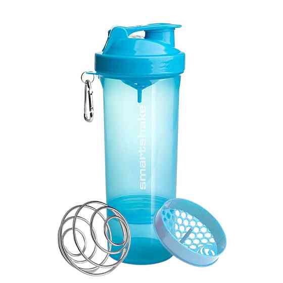 Шейкер спортивный бутылка для води и спортивного питания SmartShake Slim 500ml Neon Blue Киев