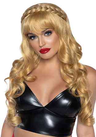 Кучерява перука з косою Leg Avenue Long curly bang wig with braid, натуральний блонд, 66 см Sex Aura Київ