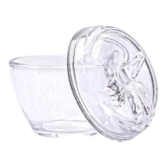 Yiwu Цукерниця з кришкою Ø 9.5 см ваза цукерниця кругла скляна у формі яблука HP-4-101 Коломия