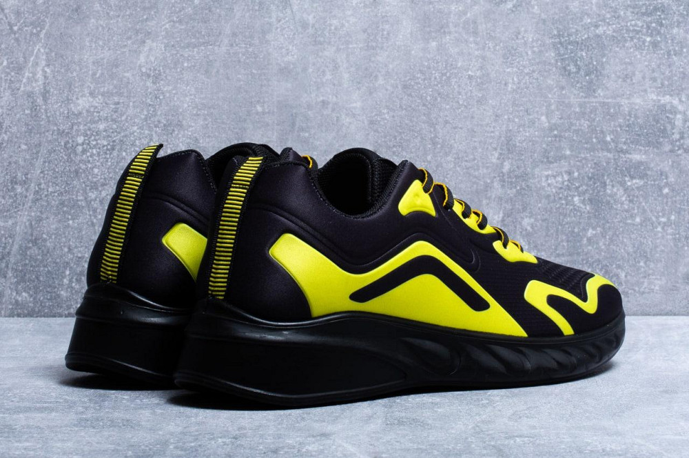 Кросівки Чоловічі Чорні Тканинні Boost Пінка Жовті (розміри: 44) Дніпро - фото 4