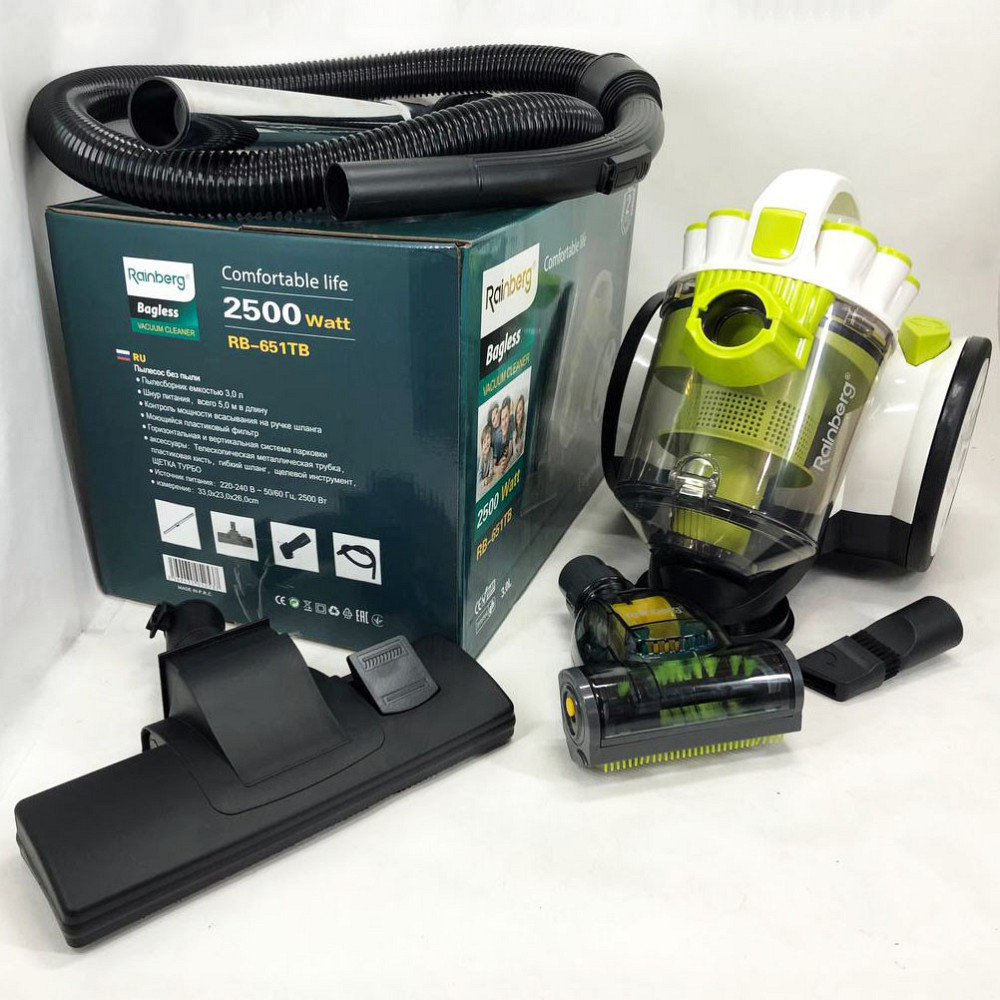 Колбовый пылесос безмешковый циклонного типа Rainberg RB-651 2500 Вт, Пылесос для WL-932 дома мощный Киев - изображение 6
