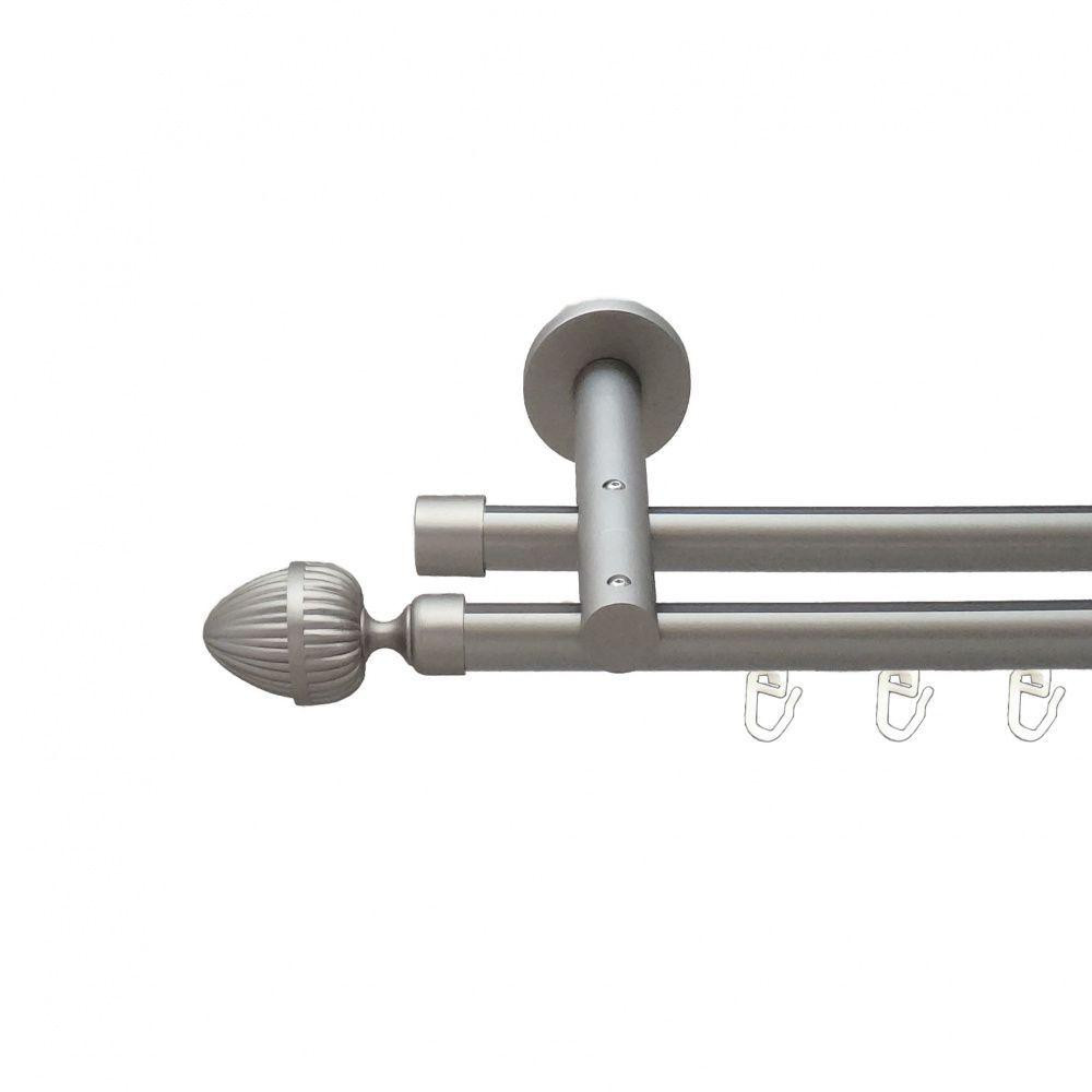 Карниз Orvit Одеон металевий дворядний реверсивний профільна труба  Сатин 19\19 мм 160 см (6300852) Львів - фото 1