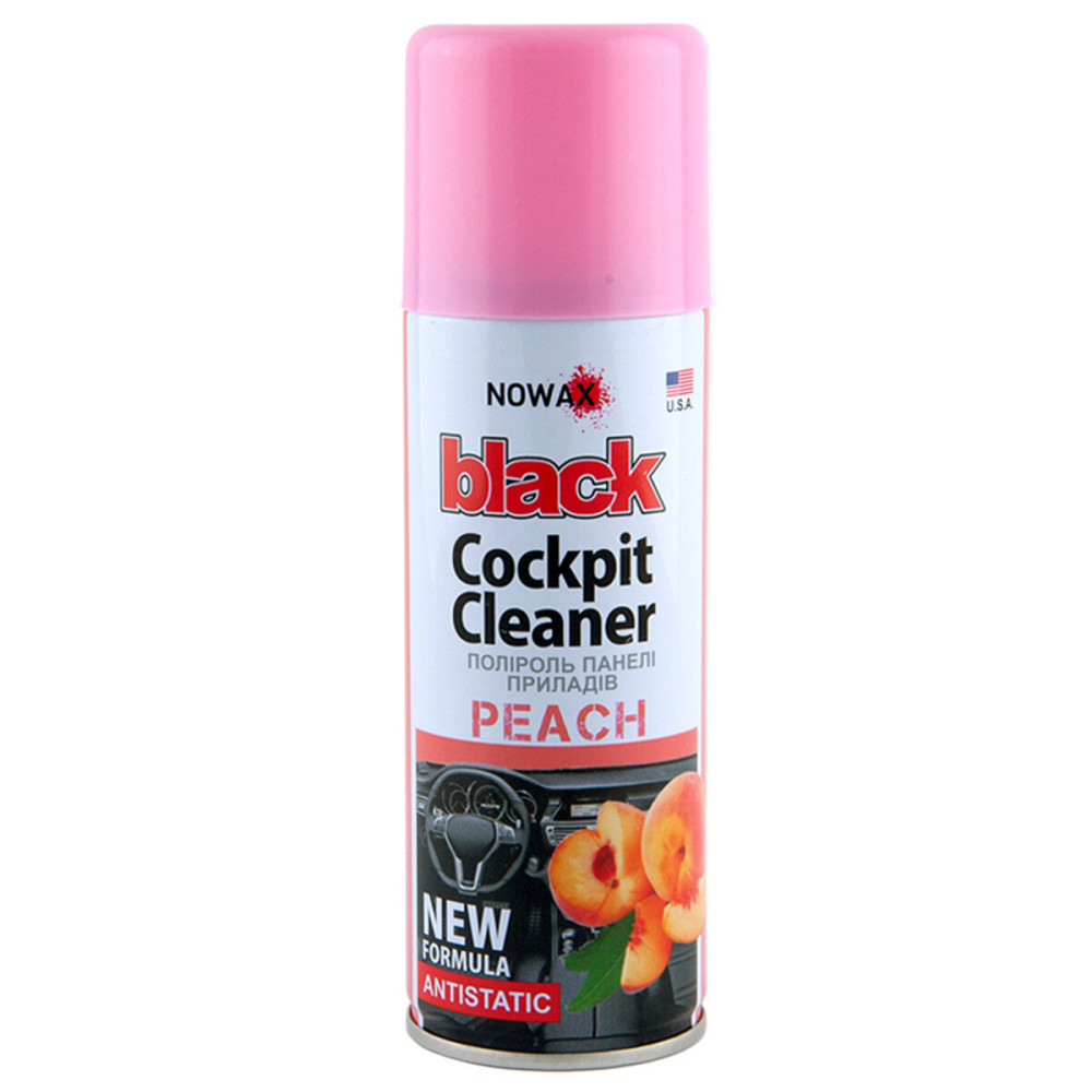 Поліроль для панелі приладів Nowax Cockpit Cleaner Spray Персик, 200мл Київ - фото 1