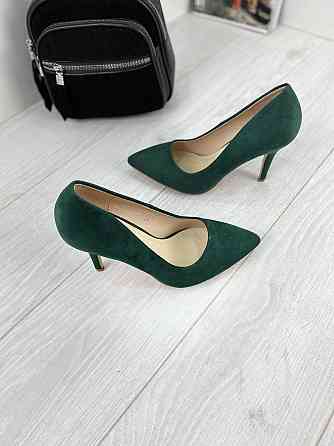 Туфлі жіночі S.S зелені еко-замша каблук 9см 36р.-23см 38р.-24.5см (EK-51 2752) Коломыя