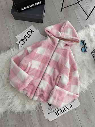 Жіночий стильний теплий бомбер підкладка тедді. Рожевий Одеса