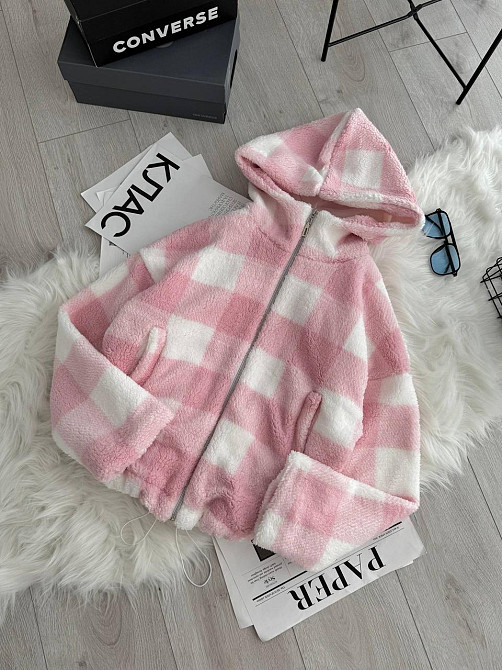 Женский стильный теплый бомбер подкладка тедди. Розовый Одесса - изображение 3