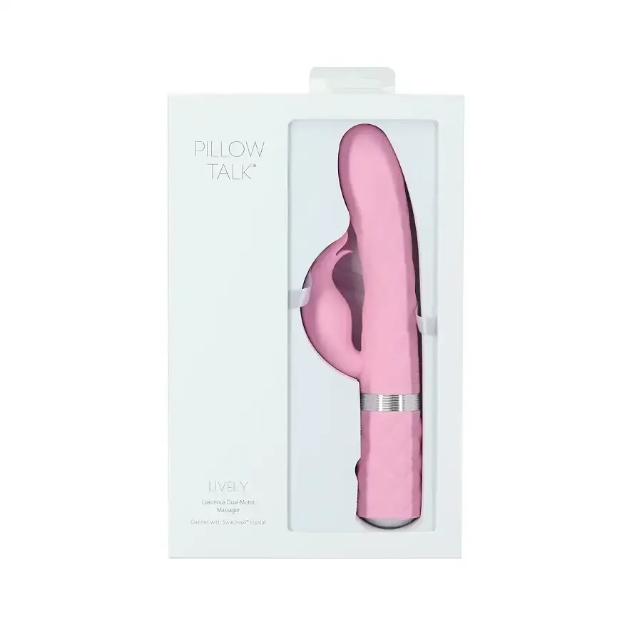 Роскошный кролик с ротацией и вибрацией Pillow Talk Lively, Pink, кристалл Сваровски Львов - изображение 8