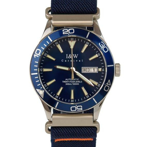 Годинник чоловічий механічний Carnival BlueMarine Nylon Strap 10 Bar (2 ремінці) Вінниця - фото 1