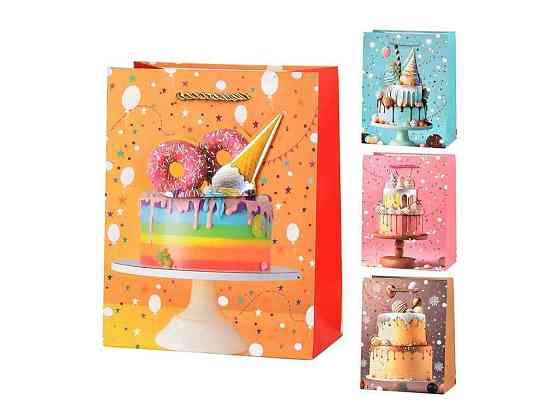 Пакет подарунковий S Birthday cake 3D 18*23*10см паперовий R33235-S ТМ STENSON Київ