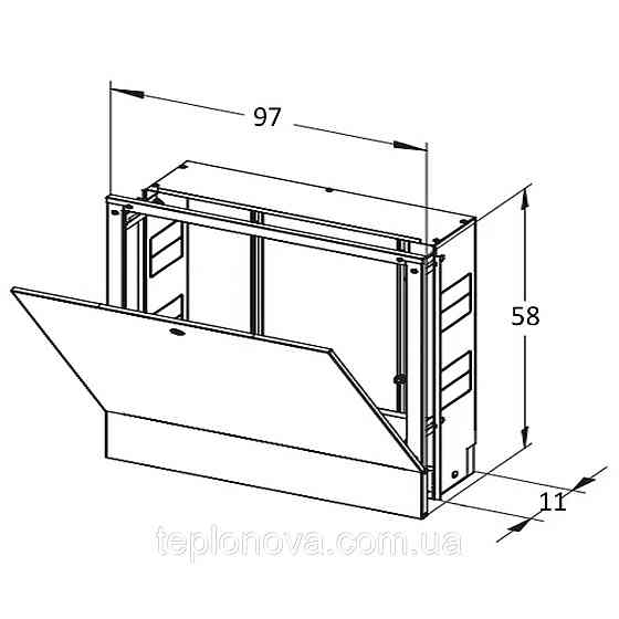 Коллекторный шкаф внутренний ЕСО+ ШКВ-05 970x580x110 (10-11-12) Черновцы
