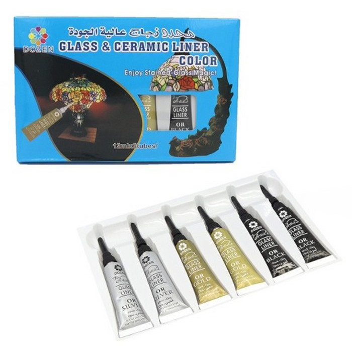 Набір фарб для скла та кераміки DSCN0672, 12 мл 6 шт Вінниця - фото 1