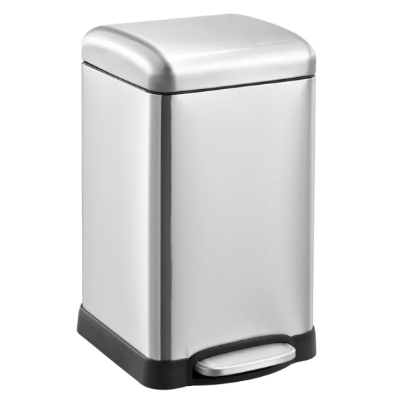 Відро для сміття з плавним закриванням квадратне Mixxus Style-TC0106 SS Color 6 л колір неіржавка (MI7092) Харків