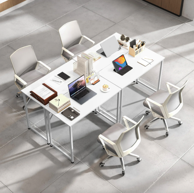 Комп'ютерний стіл Costway Helena із металевим каркасом білий Киев - изображение 5