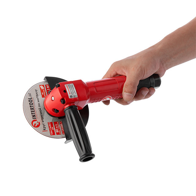 Шліфмашина кутова пневматична, 125 мм, до 6 атм, 11000 об/хв, 140 л/хв INTERTOOL PT-1202 Київ - фото 9