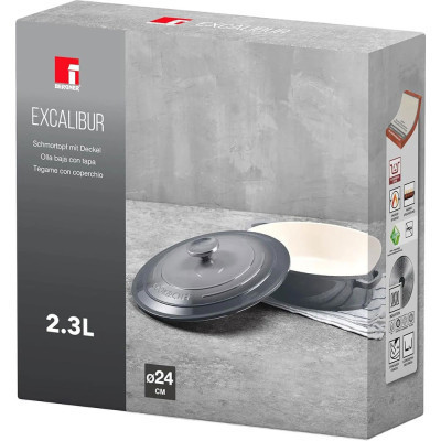 Сотейник Bergner Excalibur з кришкою 24 см Grey (BG-36103-GY) Винница - изображение 6