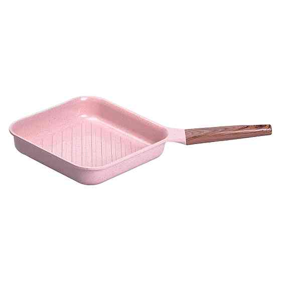 Сковорода-гриль алюмінієва, квадратна, 2,5 л, з антипригарним покриттям, 24 см MGC Pink HP-4-438P Коломия