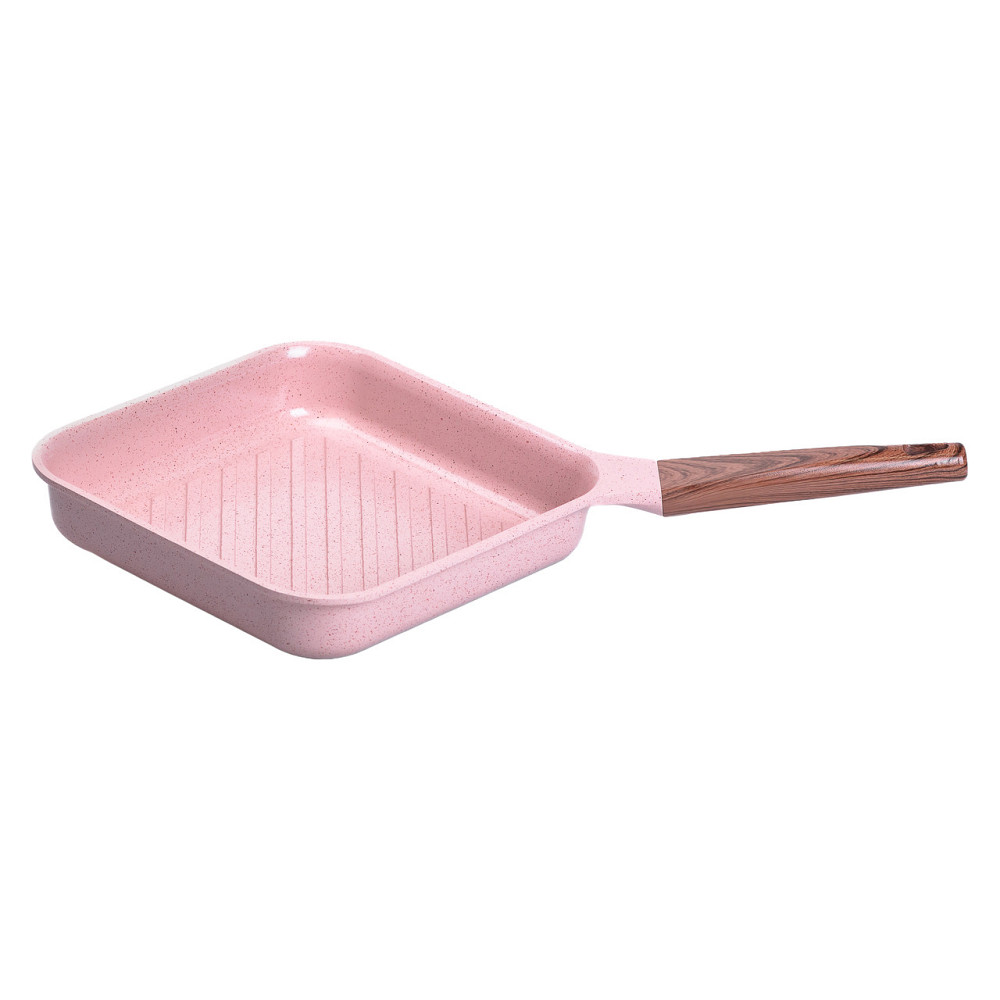 Сковорода-гриль алюмінієва, квадратна, 2,5 л, з антипригарним покриттям, 24 см MGC Pink HP-4-438P Коломия - фото 5