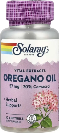 Масло орегано Solaray Oregano Oil 70% Carvacrol 60 гел капс Киев