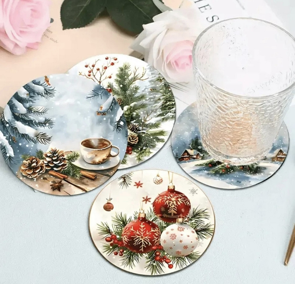 Комплект різдвяних підставок під чашки 6 шт №7 Смела - изображение 5