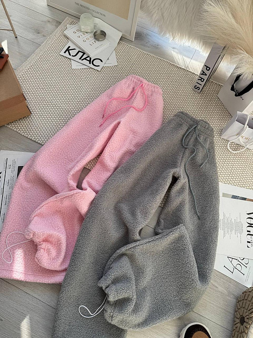 Жіночі прогулянкові теплі штани букле на флісі Сірий Одеса - фото 4