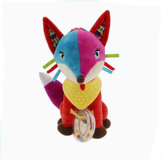 Мягкая погремушка-подвеска WD210260 с прорезывателем Лиса Винница