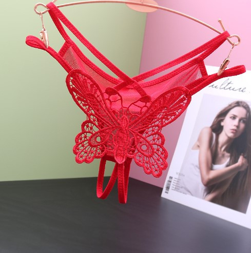 Трусики з розрізом та метеликом червоні - розмір універсальний, резинка до 100см Київ - фото 2