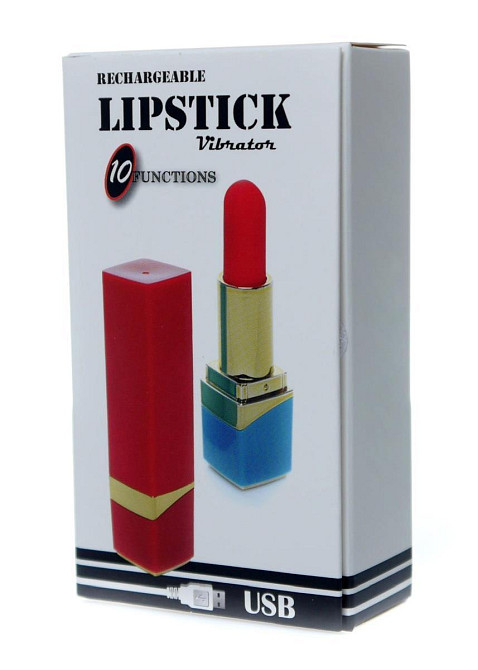 Міні-вібратор - Rechargeable Lipstick Vibrator Red Sex Aura Київ - фото 1