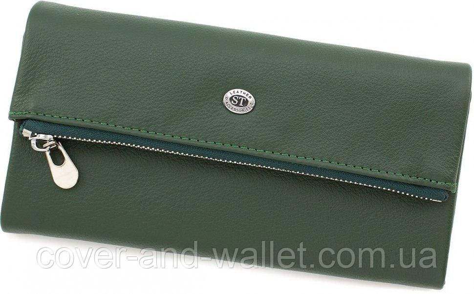 Модный женский длинный кожаный кошелек черного цвета ST Leather 269 Киев - изображение 8