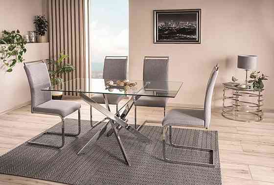 Журнальний столик LIVIA скло димчасте/срібний FI 60 Киев