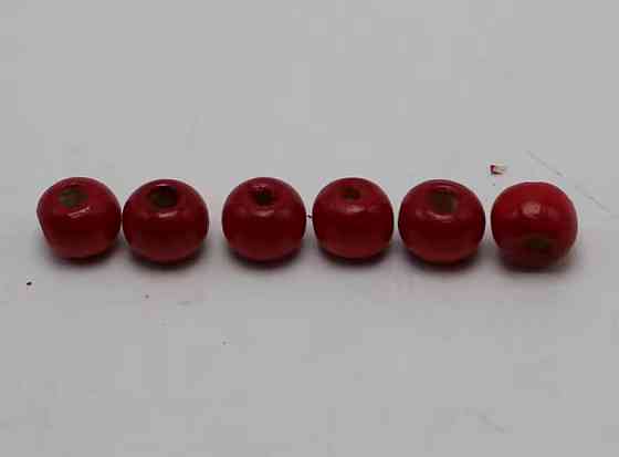 Червоні дерев’яні намистини 8 мм – набір 50 шт для рукоділля та прикрас Київ