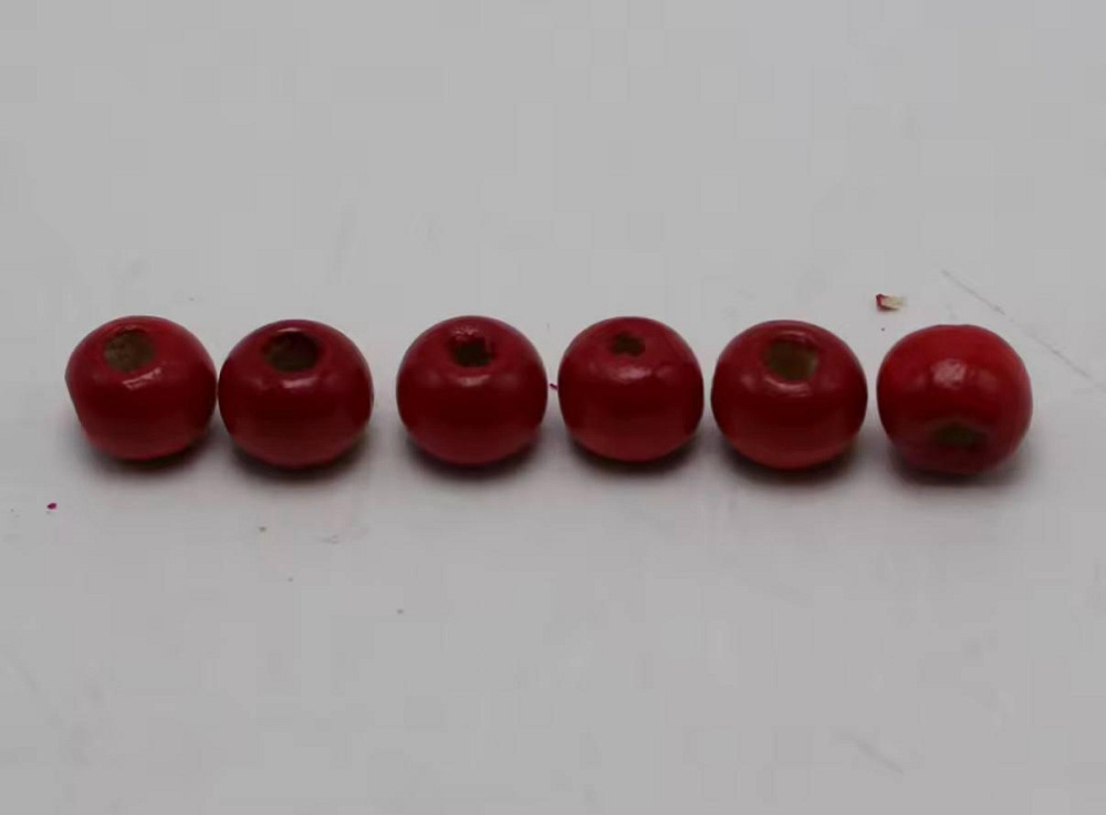 Червоні дерев’яні намистини 8 мм – набір 50 шт для рукоділля та прикрас Київ - фото 2