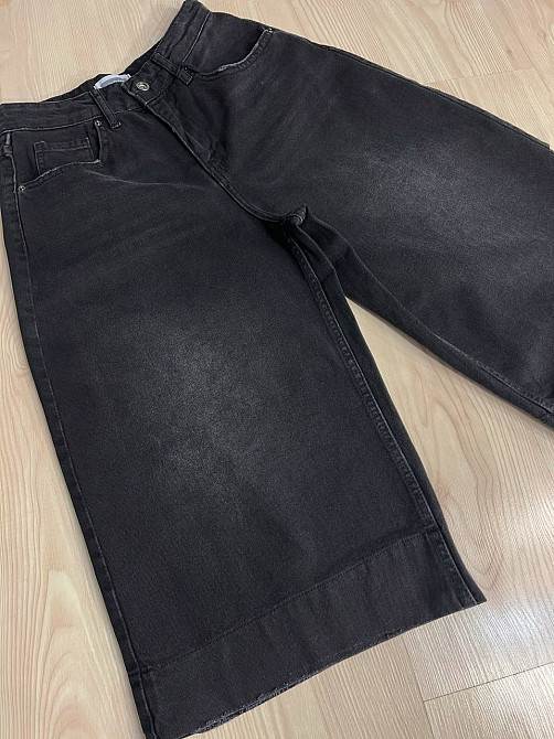 Шорти жіночі джинсові Sherocco 400 бермуди довгі з високою посадкою і манжетом чорні, чорний, 26, 26 Одеса - фото 4