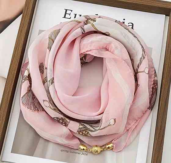 Шарф жіночий з магнітною застібкою Рожевий 2 Сміла