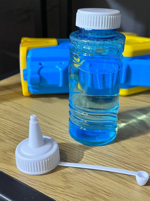 Детский генератор мыльных пузырей Пистолет 2238(Blue) со светом Винница - изображение 5