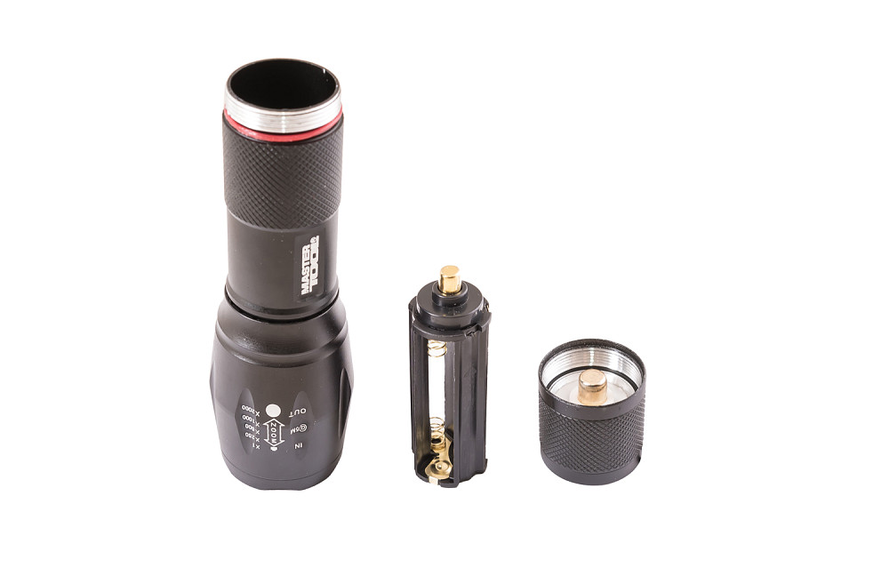 Ліхтарик з регулюванням фокусу MASTERTOOL 5 режимів 130х38х28 мм CREE XM-L T6 LED 3xAAA/1x18650 AL 94-0819 Коломыя - изображение 5