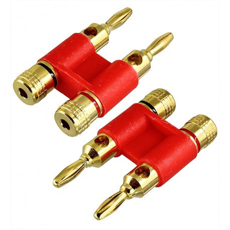 Штекер акустичний Banan під кабель, gold, подвійний Полтава - изображение 1
