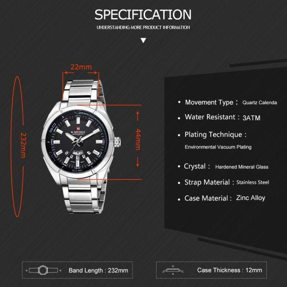 Годинник чоловічий наручний Naviforce Rocket (Чорний) Вінниця - фото 7