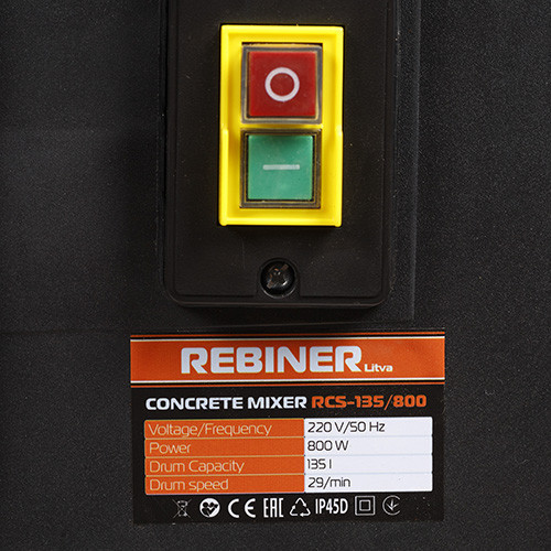 Бетономешалка Rebiner RCS-135/800 – 135 литров, 800 Вт, гарантия 36 мес, Литва Львов - изображение 10