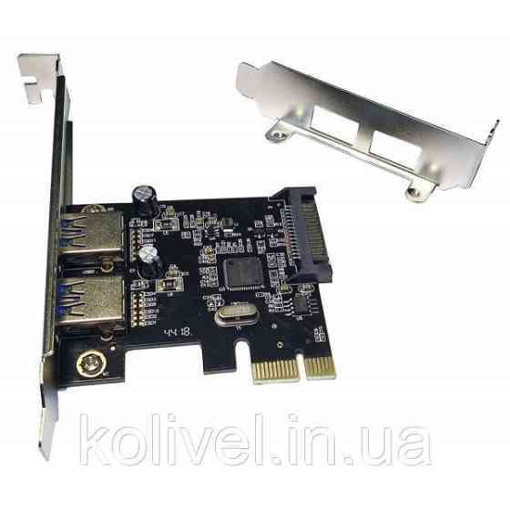 PCI-E Контролер USB3.0 (2ext. Molex) Low Profile Bracket, чіпсет ASM1042, RTL (B00876) Киев