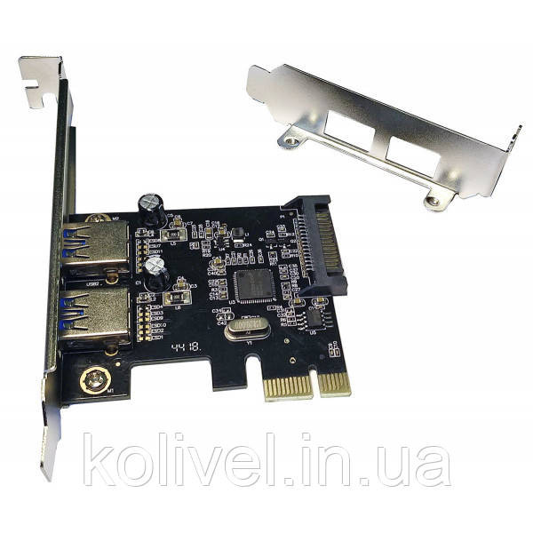PCI-E Контролер USB3.0 (2ext. Molex) Low Profile Bracket, чіпсет ASM1042, RTL (B00876) Киев - изображение 2