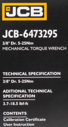 Динамометричний ключ 3/8" (5-25 Нм) JCB Tools JCB-6473295 Одеса