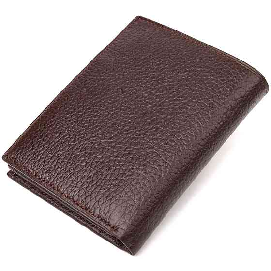 Мужской компактный вертикальный кошелек из натуральной кожи CANPELLINI 21674 Коричневый Киев