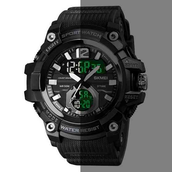 Мужские спортивные наручные часы Skmei 1725 (Черные) Киев
