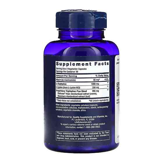 Триптофан Life Extension Optimized Tryptophan Plus 90 vcap Київ