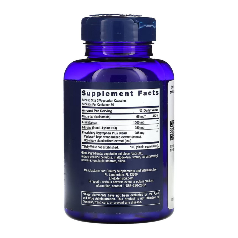 Триптофан Life Extension Optimized Tryptophan Plus 90 vcap Київ - фото 2