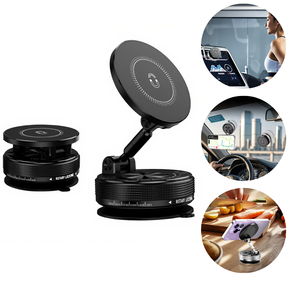 Держатель для телефона,автомобильный, магнитный на присоске с функцией оборота на 360,универсальный для машины или дома,черный Каменец-Подольский - изображение 1